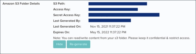 Amazon S3 Folder Details