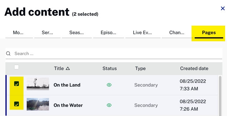 add pages to playlist