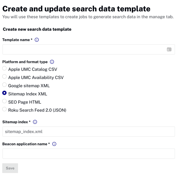 Sitemap index XML